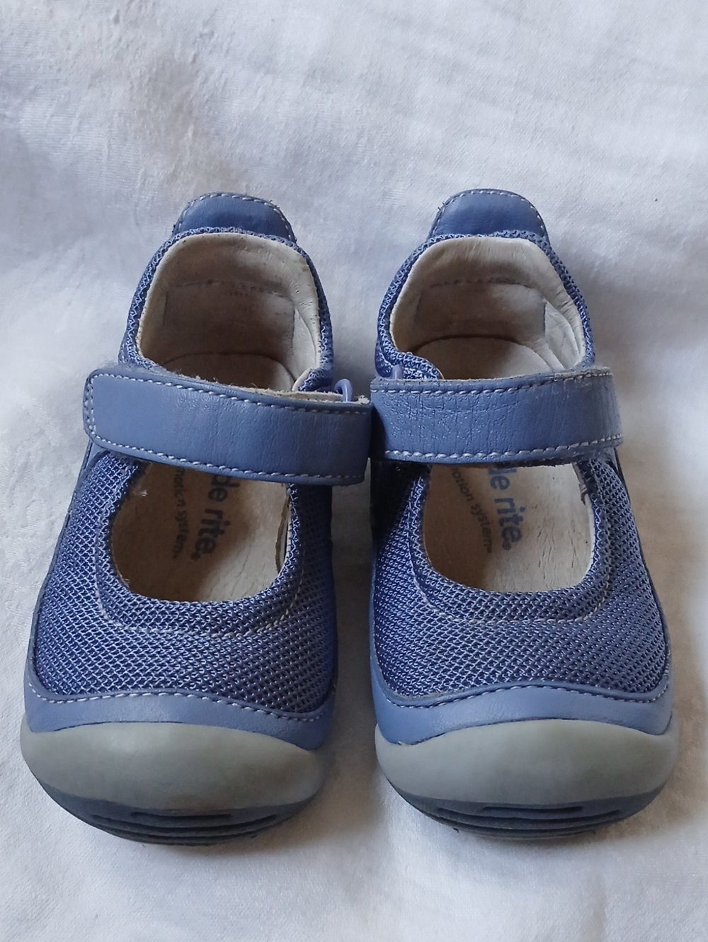 Stride Rite Addie Toddler Shoes Leather Upper Blue Gray Size 4M